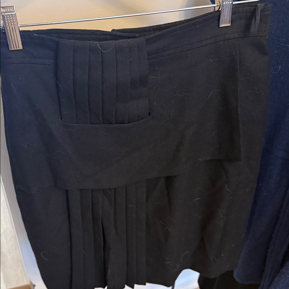 French Made Wool Pleated Skirt